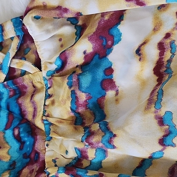 Cato multicolored tie neck cold should blouse NWT - Picture 6 of 13